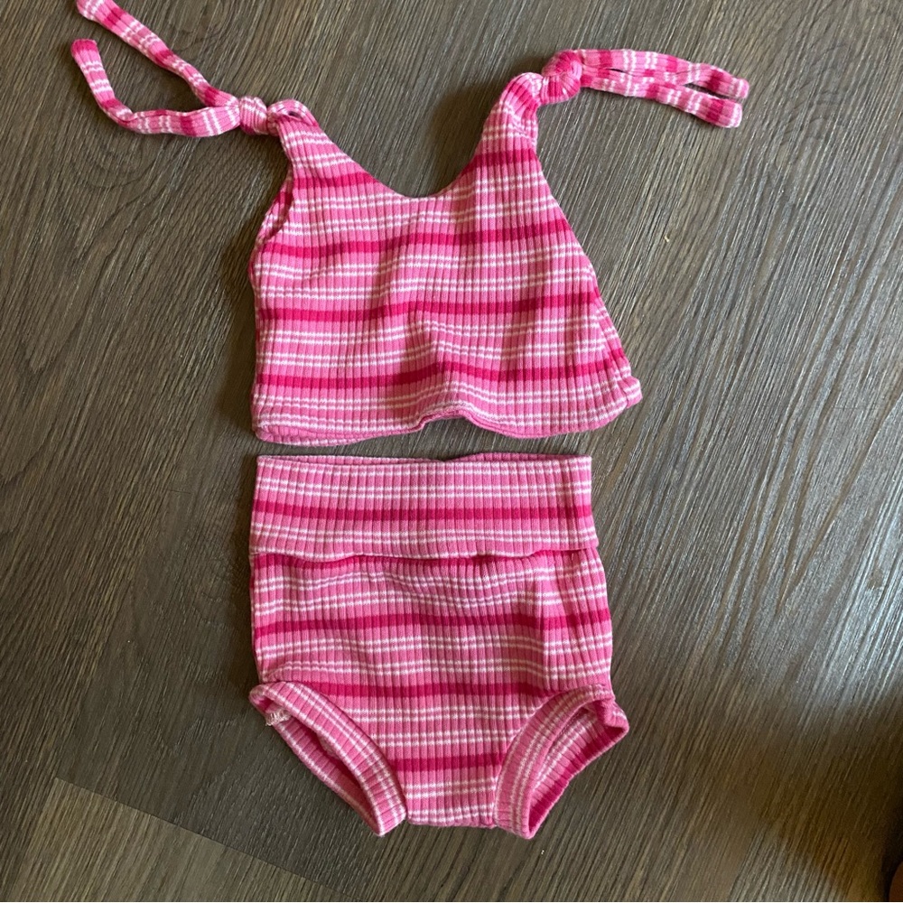 Pink Plaid Two-Piece Short Set